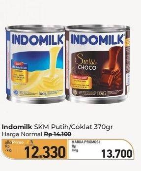 Promo Harga Indomilk Susu Kental Manis Plain, Cokelat 370 gr - Carrefour