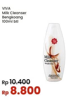 Viva Milk Cleanser 100 ml Diskon 15%, Harga Promo Rp8.800, Harga Normal Rp10.400, Cashback 60% (Rp. 35.000) Tiap Belanja Rp. 60.000 Produk Sponsor Cosmetic/Face Care. S&K Berlaku, Cashback Rp2.000 dengan GOPAY min transaksi Rp40.000