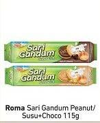 Promo Harga ROMA Sari Gandum Peajut Butter, Susu + Cokelat 115 gr - Carrefour