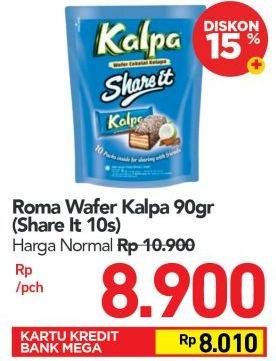 Promo Harga KALPA Wafer Cokelat Kelapa Share It per 10 pcs 9 gr - Carrefour