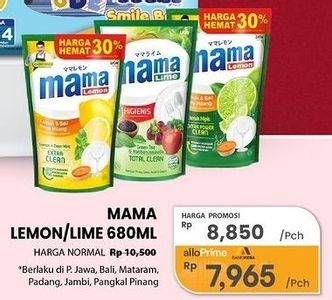 Promo Harga Mama Lemon/Lime  - Carrefour