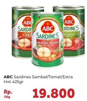 Promo Harga ABC Sardines Saus Tomat, Saus Ekstra Pedas, Saus Cabai 425 gr - Carrefour