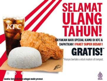 Promo Harga Gratis 1 Paket Super Besar 1  - KFC