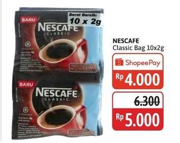 Promo Harga Nescafe Classic Coffee per 10 sachet 2 gr - Alfamidi