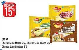 Promo Harga EMINA Cheese Slice Cedda, Choco, Mozza 5 pcs - Hypermart