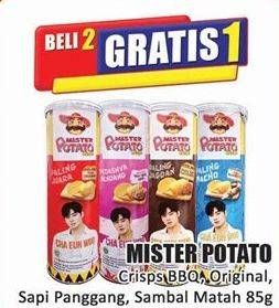 Promo Harga Mister Potato Snack Crisps BBQ, Original, Roasted Beef, Sambal Matah 80 gr - Hari Hari