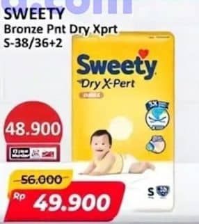 Promo Harga Sweety Bronze Pants Dry X-Pert S36+2 38 pcs - Alfamart