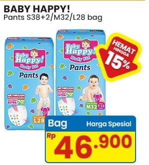 Promo Harga Baby Happy Body Fit Pants S38+2, M32, L28 28 pcs - Indomaret