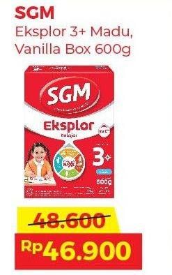 Promo Harga SGM Eksplor 3+ Susu Pertumbuhan Madu, Vanila 600 gr - Alfamart