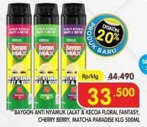 Promo Harga Baygon Max Obat Nyamuk Aerosol  Cherry Berry, Floral Fantasy, Matcha Paradise 500 ml - Superindo