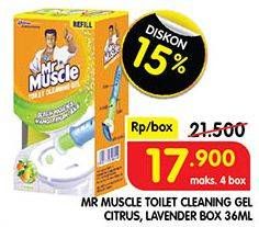 Promo Harga Mr Muscle Toilet Cleaning Gel Citrus, Lavender 36 ml - Superindo