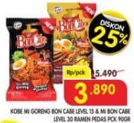 Promo Harga Kobe Bon Cabe Mie Goreng Level 15, Ramen Pedas Lv. 30 90 gr - Superindo