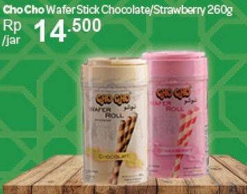 Promo Harga CHO CHO Wafer Snack Chocolate, Strawberry 260 gr - Carrefour