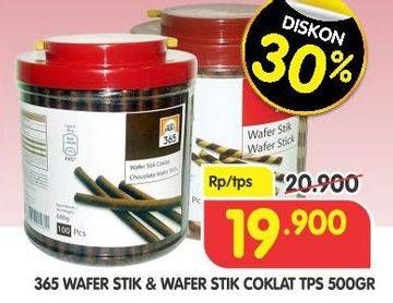 Promo Harga 365 Wafer Stik Coklat, Regular 500 gr - Superindo