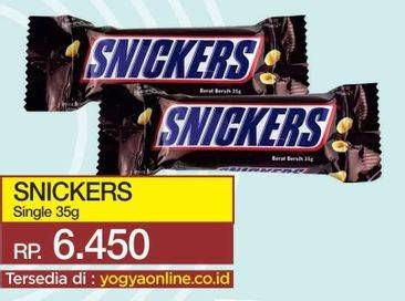 Promo Harga SNICKERS Chocolate Single 35 gr - Yogya