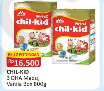 Promo Harga MORINAGA Chil Kid Gold Vanilla, Madu per 2 box 800 gr - Alfamart