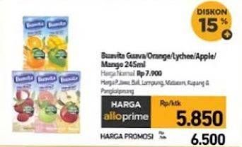 Promo Harga Buavita Fresh Juice Guava, Orange, Lychee, Apple, Mango 250 ml - Carrefour