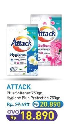 Promo Harga Attack Detergent Powder Hygiene Plus Protection, Plus Softener 800 gr - Hypermart