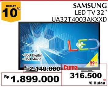 Promo Harga SAMSUNG UA32T4003 | LED TV 32"  - Giant