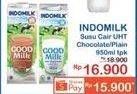 Promo Harga INDOMILK Susu UHT Cokelat, Full Cream Plain 950 ml - Indomaret