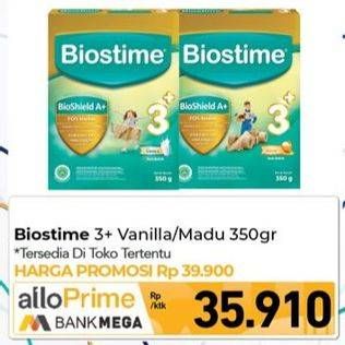 Promo Harga Biostime 3+ Susu Pertumbuhan Anak Vanilla, Madu 350 gr - Carrefour