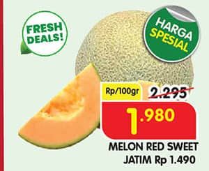 Promo Harga Melon Red Sweet per 100 gr - Superindo