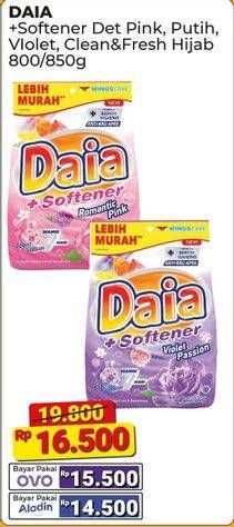 Promo Harga Daia Deterjen Bubuk + Softener Pink, Putih, + Softener Violet, Clean Fresh Hijab 850 gr - Alfamart