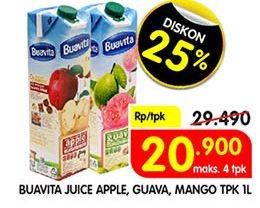 Promo Harga BUAVITA Fresh Juice Apple, Mango, Guava 1000 ml - Superindo