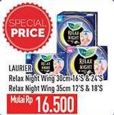 Promo Harga Laurier Relax Night 30cm, 35cm 12 pcs - Hypermart