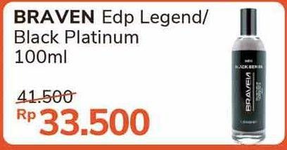 Promo Harga BRAVEN Eau De Parfum Black Legend, Platinum 100 ml - Alfamidi