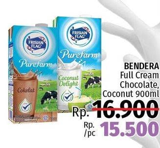 Promo Harga FRISIAN FLAG Susu UHT Purefarm Full Cream, Chocolate, Coconut Delight 900 ml - LotteMart
