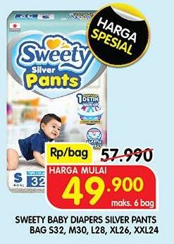 Promo Harga Sweety Silver Pants M30, S32, XL26, XXL24, L28 24 pcs - Superindo