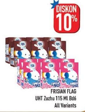 Promo Harga FRISIAN FLAG Susu UHT Milky Zuzhu Zazha Chocolate, Strawberry 115 ml - Hypermart