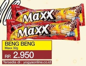 Promo Harga BENG-BENG Wafer Chocolate Maxx 32 gr - Yogya