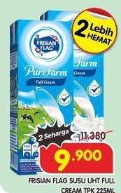 Promo Harga FRISIAN FLAG Susu UHT Purefarm Full Cream 225 ml - Superindo