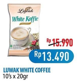 Promo Harga Luwak White Koffie Original per 10 sachet 20 gr - Hypermart