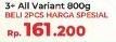 Promo Harga DANCOW Advanced Excelnutri 3 All Variants per 2 box 800 gr - Yogya