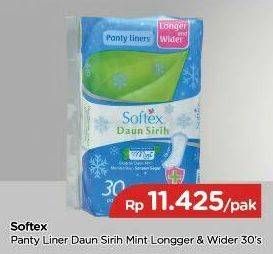 Promo Harga Softex Pantyliner Daun Sirih Mint Longer And Wider 30 pcs - TIP TOP
