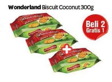 Promo Harga WONDERLAND Biscuit Kelapa per 2 pouch 300 gr - Carrefour