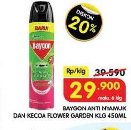 Promo Harga Baygon Insektisida Spray Flower Garden 450 ml - Superindo