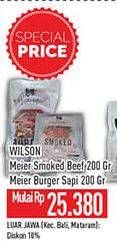 Promo Harga WILSON Meier Smoked Beef / Burger Sapi 200gr  - Hypermart