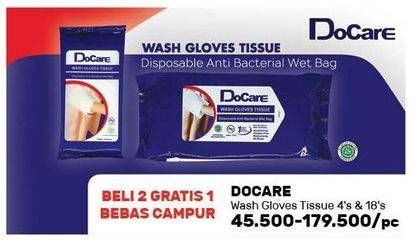 Promo Harga DOCARE Wash Gloves Tissue  - Guardian