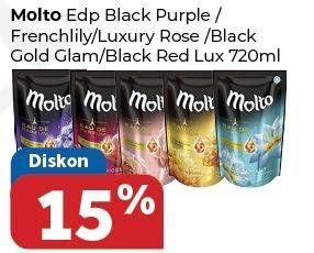 Promo Harga MOLTO Eau De Parfum Black Purple, French Lily, Luxury Rose, Black Gold, Black Red Lux 720 ml - Carrefour