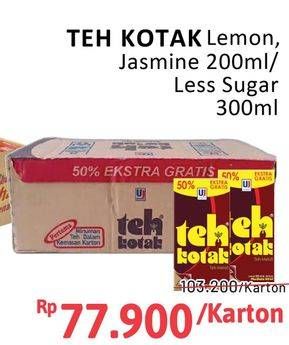 Promo Harga Ultra Teh Kotak Lemon, Jasmine, Less Sugar per 24 tpk 300 ml - Alfamidi