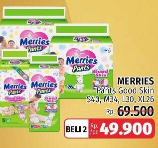 Promo Harga Merries Pants Good Skin XL26, M34, L30, S40 26 pcs - LotteMart