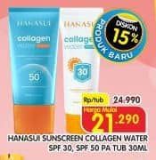 Promo Harga Hanasui Collagen Water Sunscreen SPF 30, SPF 50 30 ml - Superindo