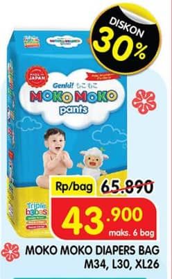 Promo Harga Genki Moko Moko Pants M34+2, L30+2, XL26+2 28 pcs - Superindo