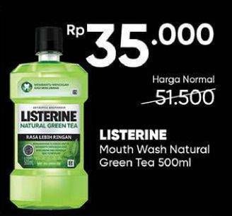 Promo Harga LISTERINE Mouthwash Antiseptic Natural Green Tea 500 ml - Guardian