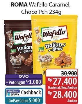 Promo Harga Roma Wafello Bites Butter Caramel, Choco Blast 234 gr - Alfamidi