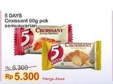 Promo Harga 5 DAYS Croissant All Variants 60 gr - Indomaret